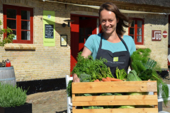 Portræt af Birgitte Povlsgaard Poulsen fra Fru Møllers Restaurant - bragt i Århus Stiftstidende